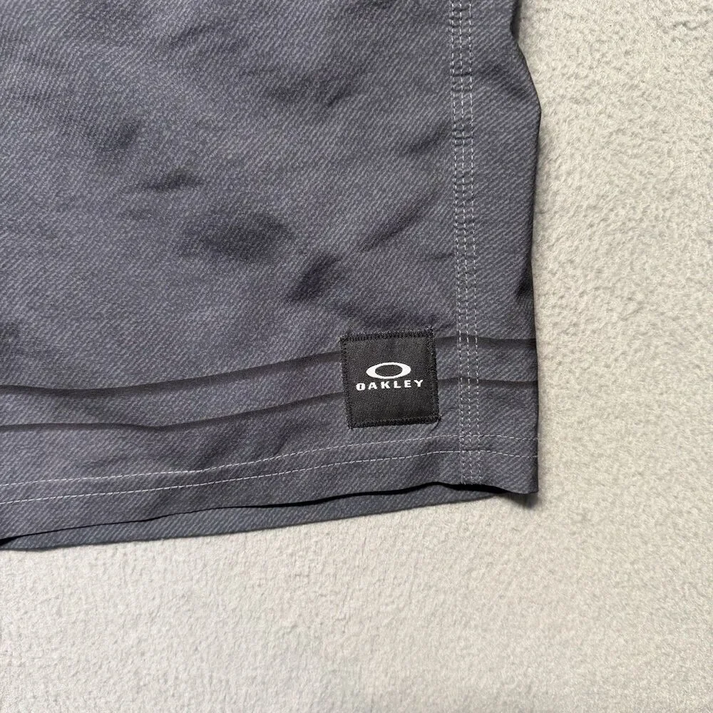 Oakley Mens 34 Hybrid Boardshorts Swim Trunks Striped Gray Black 10